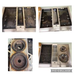 Peggys House Cleaning Services - Older model Jenn-Air stovetop clean before and afters