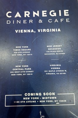 Menu photo 2 Carnegie Diner & Cafe Vienna, VA