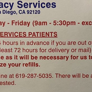 Alvarado Pharmacy - Service information - Pharmacy Near Me - San Diego, California Alvarado Pharmacy - Service information - Pharmacy Near Me - San Diego, California