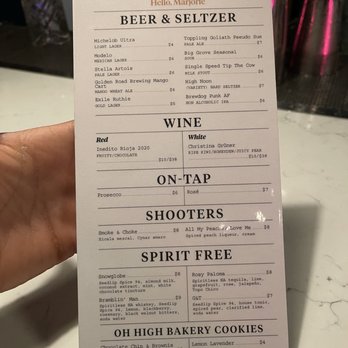 Hello, Marjorie - Menu - Bars Near Me - Des Moines, Iowa