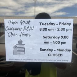 Pueo Print Company - Store hours as of 9/12/22