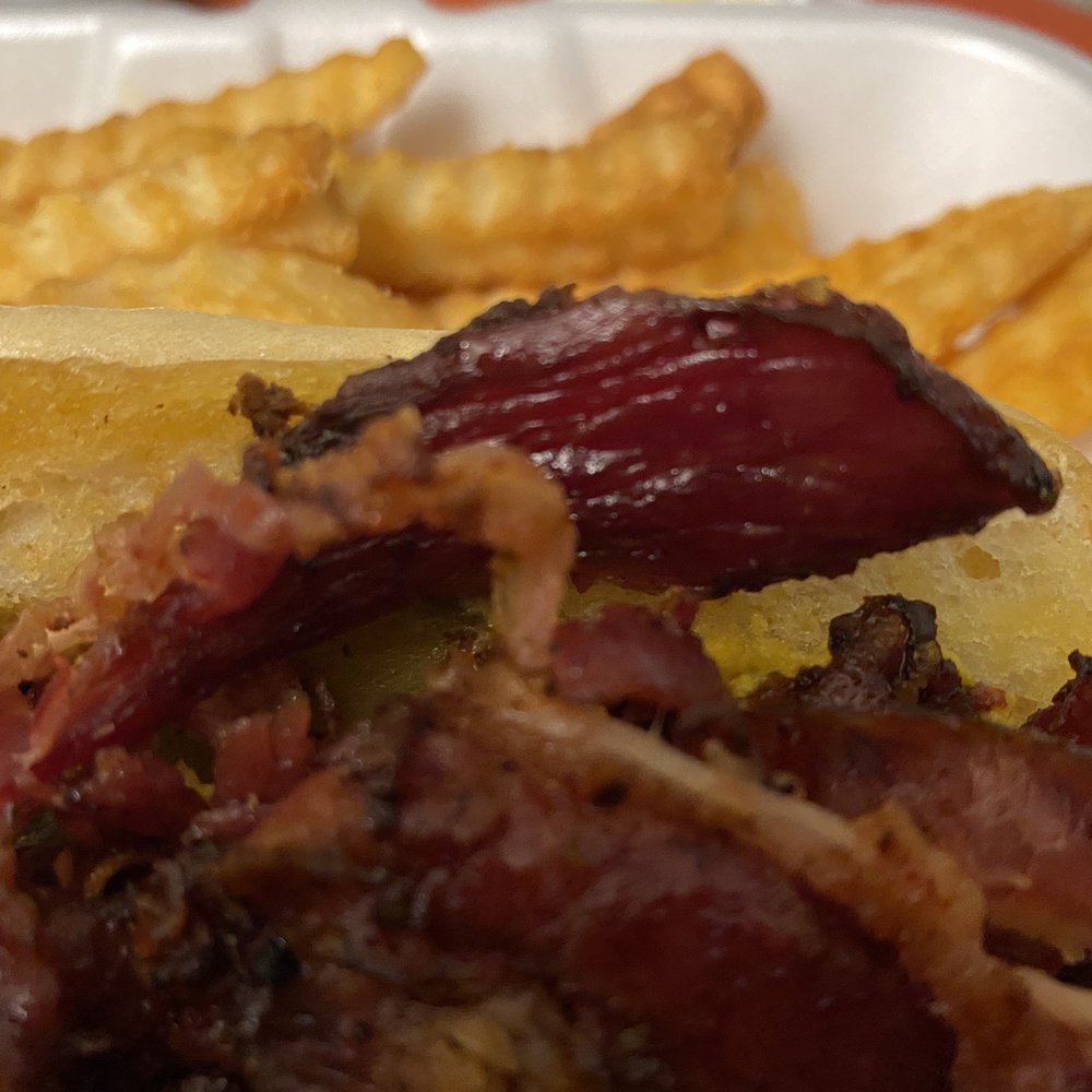 Burger Spot - Looks more like beef jerky than pastrami. - Burgers Near Me - Tehachapi, California