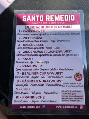 Menu photo 1 Santo Remedio San Telmo, C