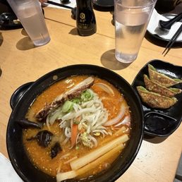 Taka Pork & Vegetable (Miso Flavor) w/ vegetable gyoza was amazing!  great flavor, portion size, ambience and service.