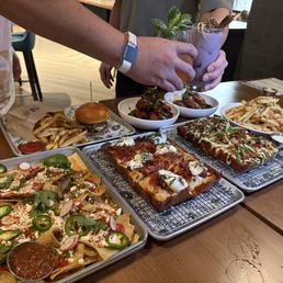 An assortment spread off food