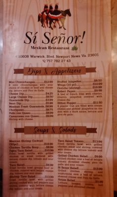 Menu photo 1 Si Senor Newport News, VA