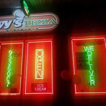 Avy's Pizza - neon signs in a restaurant - Pizza Near Me - Chicago, Illinois