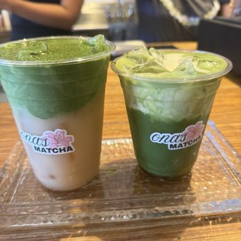Ona’s Matcha - Carmelized Banana Matcha (right) Jasmine Cloud Matcha (left) - Pop-Up Restaurants Near Me - Honolulu, Hawaii Ona’s Matcha - Carmelized Banana Matcha (right) Jasmine Cloud Matcha (left) - Pop-Up Restaurants Near Me - Honolulu, Hawaii