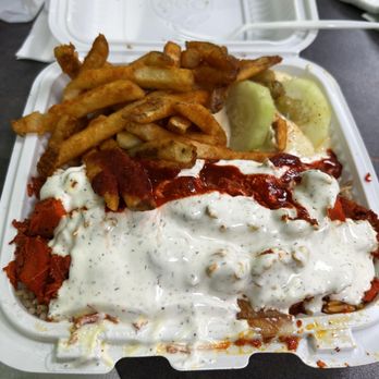 Halal Munchies - Chicken and rice with fries - Halal Near Me - Astoria, New York