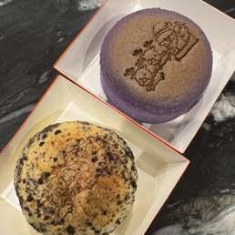 Cookies and cream and ube cheesecake