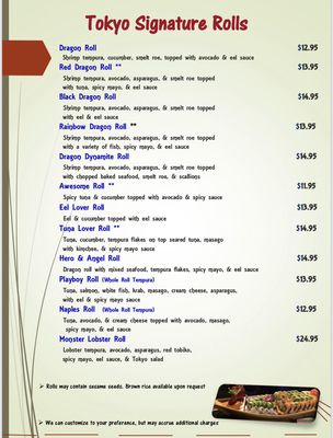 Menu photo 6 Tokyo Thai Sushi Japanese Restaurant Naples, FL