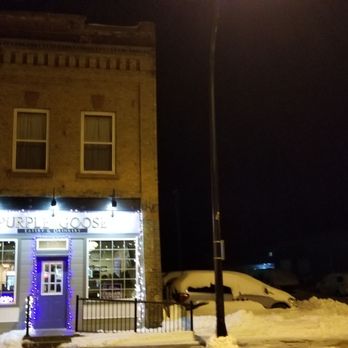 Purple Goose - a storefront at night with snow on the ground - Pizza Near Me - Barnesville, Minnesota Purple Goose - a storefront at night with snow on the ground - Pizza Near Me - Barnesville, Minnesota