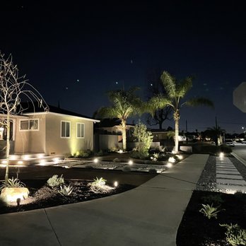 ITH Landscape - New Front Landscape at night (North-West Side) - Landscaping Near Me