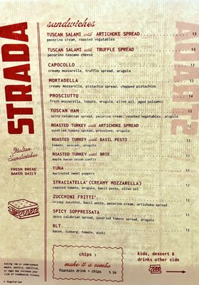 Menu photo 2 Strada Fresno, CA Menu photo 2 Strada Fresno, CA