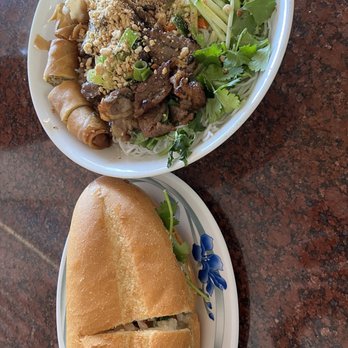 Pho Long Thinh - #40 Grilled Beef, Fried Eggrolls w/ Vermicelli, #25 Grilled Chicken Bánh Mi - Vietnamese Near Me - San Jose, California
