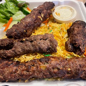 Peshawri Kebabs - Beef kofta plate. Comes with 2 Beef kofta and one other kebab of your choice. I chose another Beef kofta. - Kebab Near Me - Waltham, Massachusetts