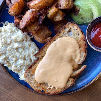 Brazen - Grilled Cheese Benedict (eggs scrambled on the side) - Canadian (New) Near Me - Banff, Alberta