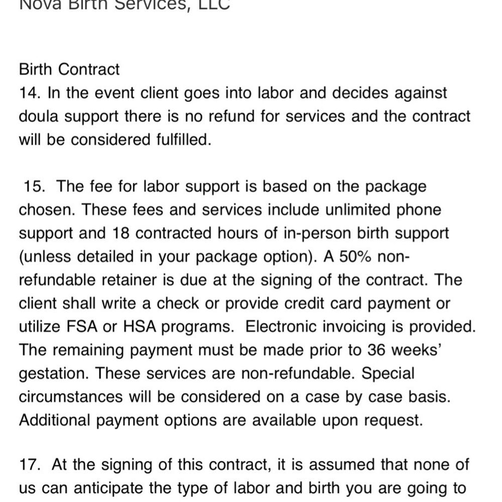 NOVA Birth Services - Email correspondence - Doulas Near Me - Dulles, Virginia
