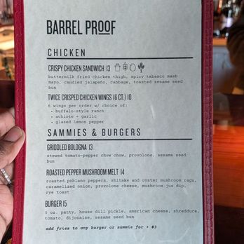 Barrel Proof - Food menu. - Dive Bars Near Me - Atlanta, Georgia