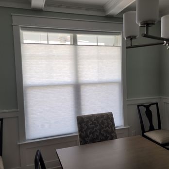 Sunrise Shutters - Dining Room with translucent shade - Shades & Blinds Near Me Sunrise Shutters - Dining Room with translucent shade - Shades & Blinds Near Me