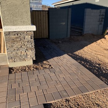 Artificial Grass Masters - Pavers leading to trash can - Landscaping Near Me - Peoria, Arizona Artificial Grass Masters - Pavers leading to trash can - Landscaping Near Me - Peoria, Arizona