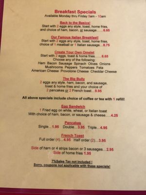 Menu photo 5 Boulevard Diner Worcester, MA