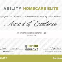 Americare Home Health - 2017 HomeCare Elite Top 500 Agency
