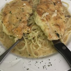 Cafe Z - If you don't see it, ask for it! Chicken Francaise over cappellini for Theresa.