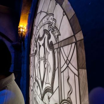 Universal Horror Unleashed - Stained glass in Universal Monsters house - Haunted Houses Near Me - Las Vegas, Nevada