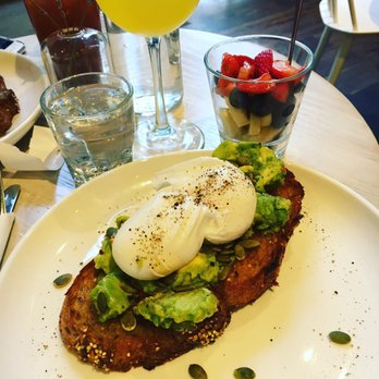 Forthright - Avocado toast with poached eggs and fresh fruit! - Cafes Near Me - Austin, Texas Forthright - Avocado toast with poached eggs and fresh fruit! - Cafes Near Me - Austin, Texas