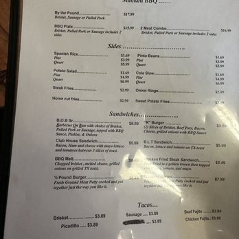 R-BBQ - a menu for a restaurant - Barbeque Near Me - Sabinal, Texas