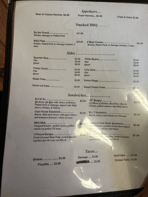 Menu photo 4 R-BBQ Sabinal, TX