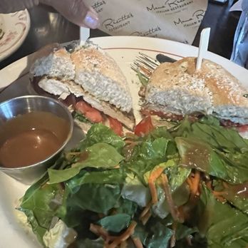 Mama Ricotta's - Mama chicken sandwich and side salad - Italian Near Me - Charlotte, North Carolina