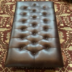 Deb's Slipcovers & Upholstery - Beautiful upholstery job - tufted leather with railheads, by Deb!