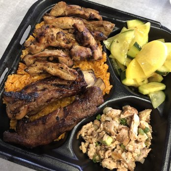 Red Rice - Boka Plate: BBQ Chicken, BBQ Pork Sparerib, Cucumber & Daigo Kimchi, Chicken Kelaguen, Red Rice - Barbeque Near Me - Las Vegas, Nevada Red Rice - Boka Plate: BBQ Chicken, BBQ Pork Sparerib, Cucumber & Daigo Kimchi, Chicken Kelaguen, Red Rice - Barbeque Near Me - Las Vegas, Nevada
