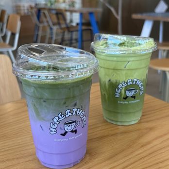 Here & There - Matcha Ube and Double Matcha - Coffee & Tea Near Me - La Mirada, California