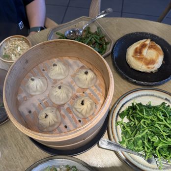 Good Alley - Truffle dumpling, Wagyu beef chinese burger , stir fried pea shoots & XO Sauce Stir-Fried Green Beans. - Chinese Near Me - Rosemead, California