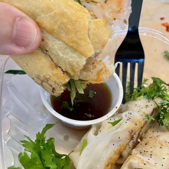 Brodard Express - Dipping Bahn Mi in Dumpling sauce - Food Court Near Me - Santa Ana, California Brodard Express - Dipping Bahn Mi in Dumpling sauce - Food Court Near Me - Santa Ana, California