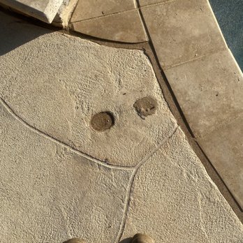 Allied Outdoor Solutions - Pole cut out and was suppose to have concrete and carve stone but filled with puddy. - Masonry/Concrete Near Me