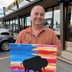 Shark’s Peak Sip and Paint - Me and my painting.