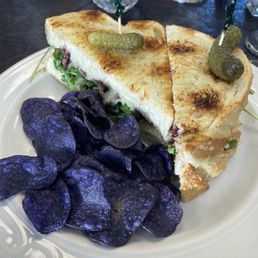 Blackberry grilled cheese with chips
