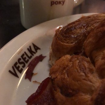 Veselka - Bacon egg and cheese on a croissant - Ukrainian Near Me - New York, New York Veselka - Bacon egg and cheese on a croissant - Ukrainian Near Me - New York, New York