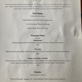 Three Cats - Date night specials - New American Near Me - Clawson, Michigan Three Cats - Date night specials - New American Near Me - Clawson, Michigan