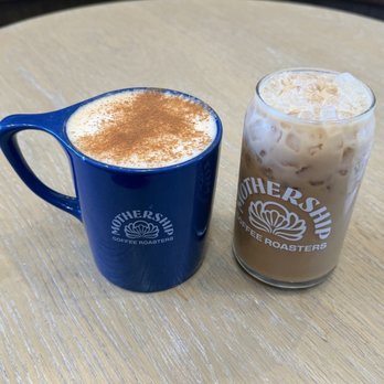 Mothership Coffee Roasters - Left - Toffee Nut Latte Large Right - White Chocolate Strawberry Latte - Coffee Roasteries Near Me - Las Vegas, Nevada Mothership Coffee Roasters - Left - Toffee Nut Latte Large Right - White Chocolate Strawberry Latte - Coffee Roasteries Near Me - Las Vegas, Nevada