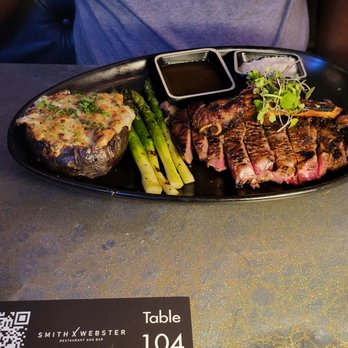 Smith and Webster - Ribeye, twice baked potato and asparagus. - Southern Near Me - Miami, Florida Smith and Webster - Ribeye, twice baked potato and asparagus. - Southern Near Me - Miami, Florida