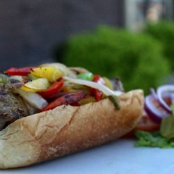 Vogie's Mobile Bistro - Grilled Italian Sausage with Bell Peppers & Onions