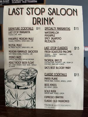 Menu photo 3 Last Stop Saloon Sacramento, CA