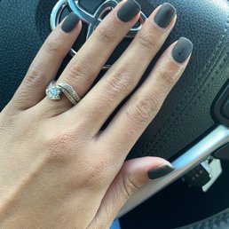 Black matte gel manicure