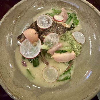 Herbst Eatery & Farm Stand - Dinner Spring 2024 - Sea Bass - Wine Bars Near Me - Saint Paul, Minnesota