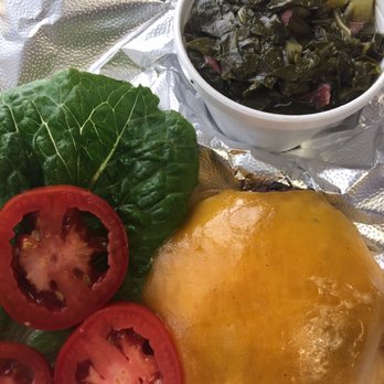 A Flying Sausage - Plain Jane with a side of collards. - Food Trucks Near Me A Flying Sausage - Plain Jane with a side of collards. - Food Trucks Near Me